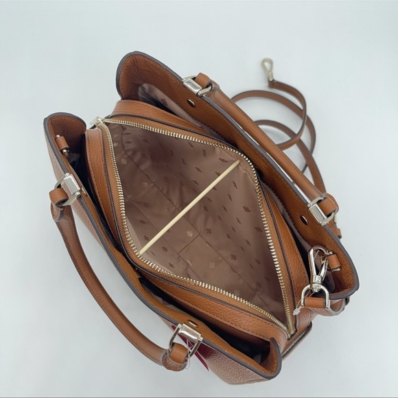 Kate Spade Medium Triple Compartment Satchel Bag Leather Brown - Picture 9 of 12
